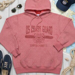 MV Sport US Coast Guard Graphic Hoodie Coral Heather